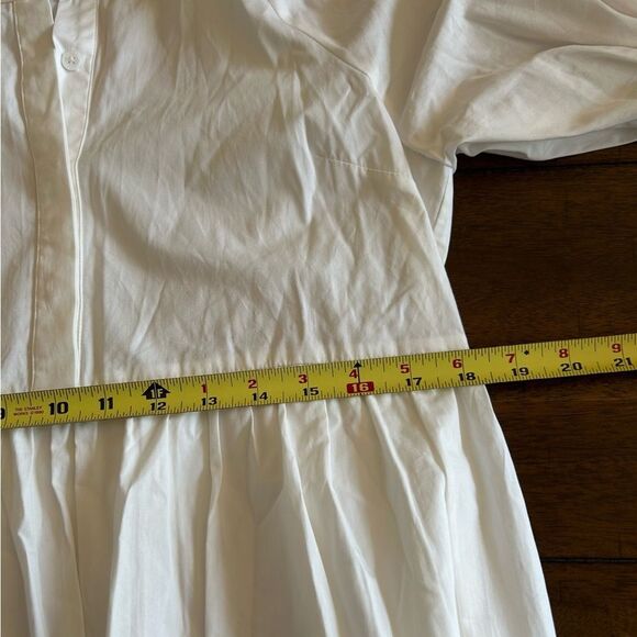 English Factory Anthropologie White Puff Sleeve Tiered Midi Dress Small AK105D - Picture 9 of 13